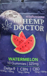 *The Hemp Doctor - Hemp Derived Delta-9 Watermelon Flavored NIGHTTIME - THC/CBD/CBN Full Spectrum Gummies - 10pk