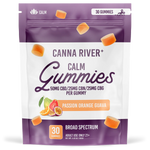 Canna River - CALM GUMMIES - 50mg Broad Spectrum (THC FREE) CBD with 25mg CBN & 25mg CBG each - Passion Orange Guava or Pink Watermelon - 30pk - NEW!