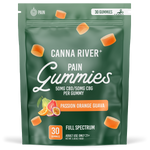 Canna River - PAIN GUMMIES - NEW - 50mg Full Spectrum CBD & 50mg CBG each - Passion Orange Guava - 30 pk