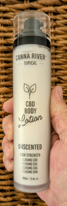 Canna River - 5000mg Total - Body Lotion Combined w/CBD, CBC, CBG & CBN - Natural Faint Scent - 3.4oz pump bottle - NEW! - Curious Rick's Hemporium