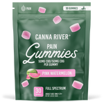 Canna River - PAIN GUMMIES -NEW - 50mg Full Spectrum CBD & 50mg CBG each - Pink Watermelon - 30 pk