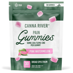 Canna River - PAIN GUMMIES - 50mg Broad Spectrum (THC FREE) CBD & 50mg CBG each - Passion Orange Guava or Pink Watermelon - 30pk - NEW!