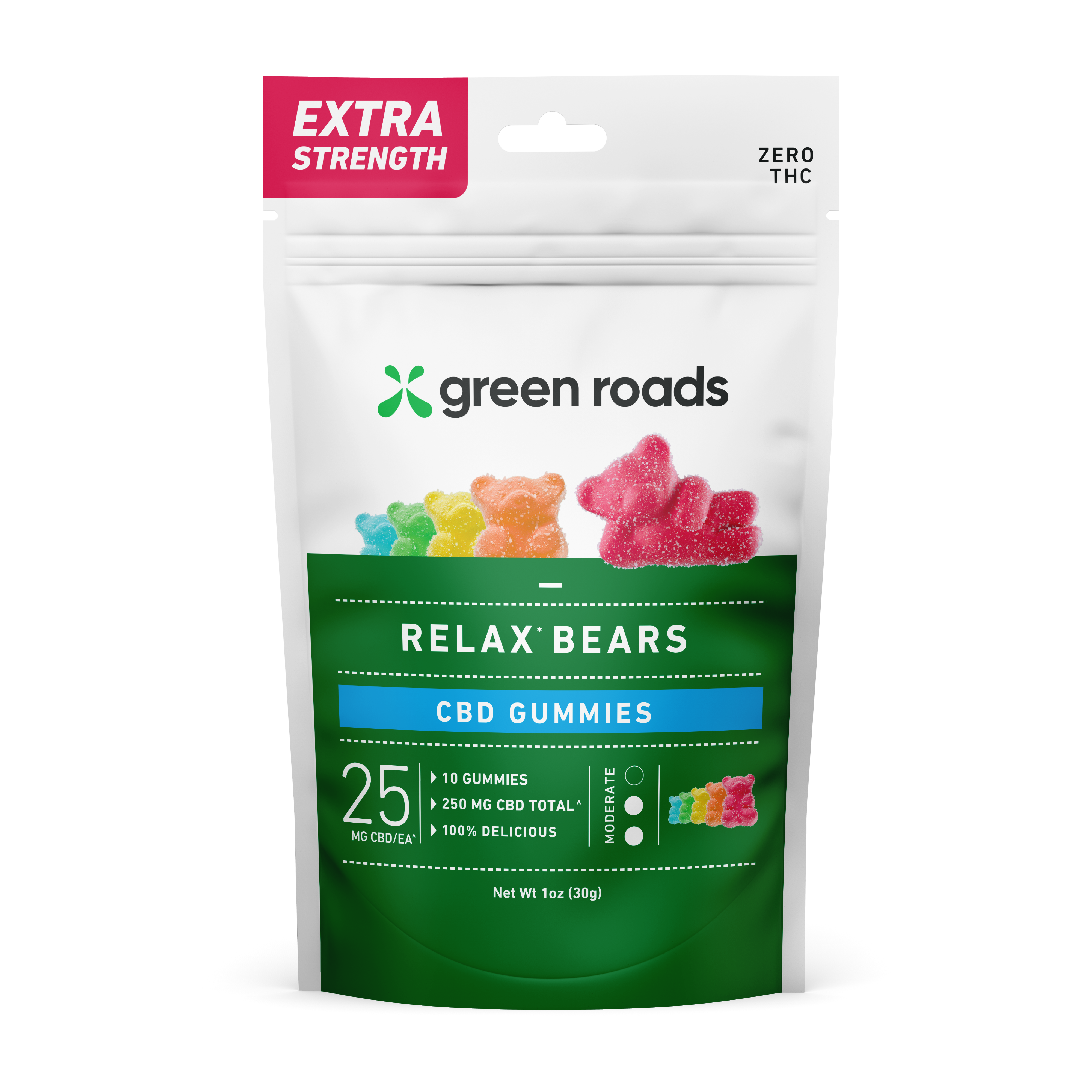 Green Roads - Extra Strength CBD Relax Bears - (10ct) 25mg CBD each