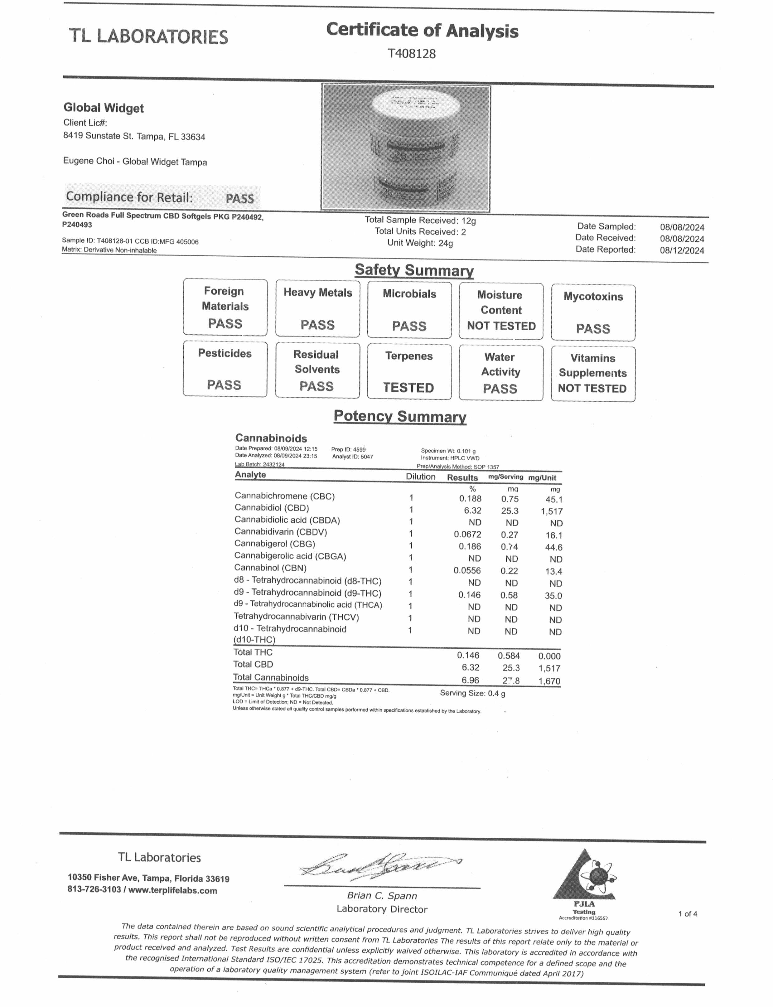 Green Roads - 25mg Full Spectrum CBD Softgels - 30ct - Curious Rick's Hemporium