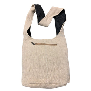 Hemp & Cotton Shoulder Bag - All Hemp w/Cotton Lining - Zips Closed