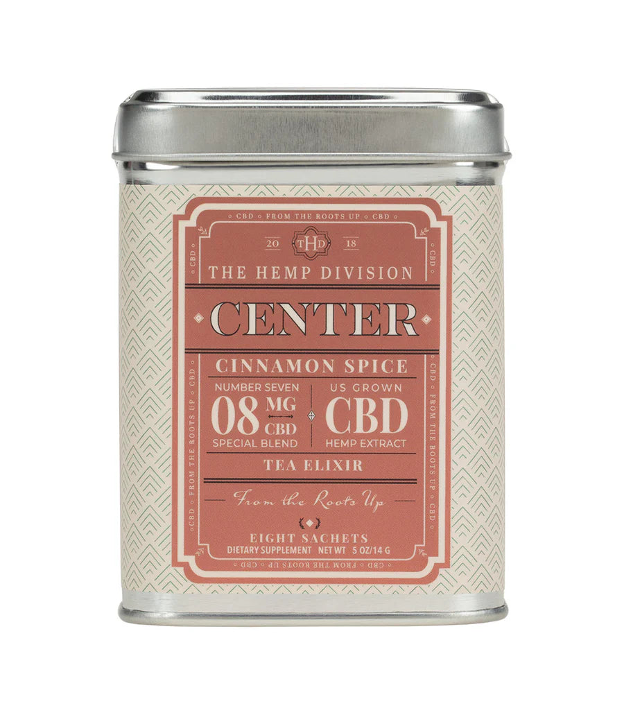 The Hemp Division - CENTER - Cinnamon Spice – 8 MG CBD / serving - 8 sachets per tin - NEW!