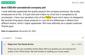 The Hemp Doctor - NEW! Sour Diesel (Sativa) - THCA Sugar Diamond Infused 5pk - 1/2 gm Pre-Rolls