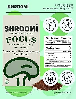 Shroomi Mental Performance Mushroom Coffee Guatemala Dark Roast - 12 oz bag NEW!