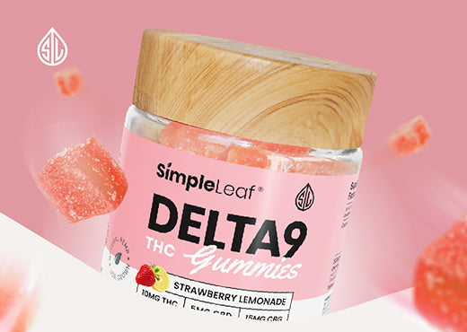 Simple Leaf - Delta-9 THC/CBD Gummies - SATIVA - Day-Time Mood Boosting - Strawberry Lemonade - 30 count