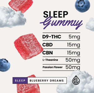 *Simple Leaf - NEW - Blueberry Dreams - THC+CBD+CBN Indica Enhanced Sleep Gummies - 30 count
