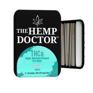 *BACK IN STOCK! The Hemp Doctor - NEW! GG#4 - Gorilla Glue #4 (Indica) - THCA Sugar Diamond Infused 5pk - 1/2 gm Pre-Rolls