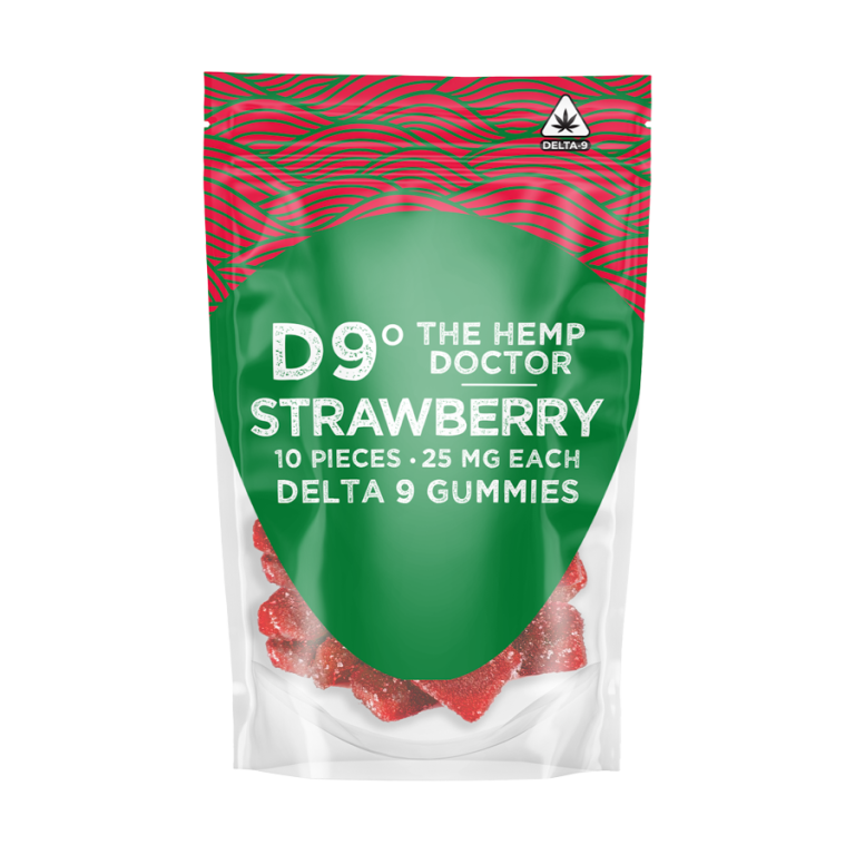 * The Hemp Doctor - 25mg Hemp Derived Delta-9 THC Infused Gummies - STRAWBERRY - GRAPE or WATERMELON - - 10pk (20 servings)