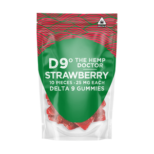 * The Hemp Doctor - 25mg Hemp Derived Delta-9 THC Infused Gummies - STRAWBERRY - GRAPE or WATERMELON - - 10pk (20 servings)