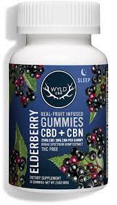 * WYLD - Elderberry CBD / CBN SLEEP Gummies (THC FREE)- 25mg CBD each - Melatonin Free - 10 count - Curious Rick's Hemporium