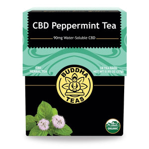Box of Buddah Teas CBD Peppermint Organic Tea available at Curious Rick's Hemporiumm.com