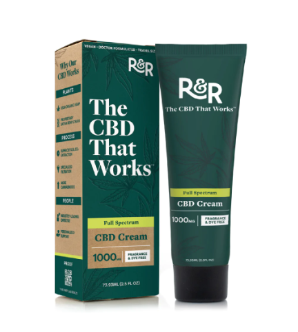 *SALE! R+R Medicinals - 1000mg Full Spectrum CBD Topical Relief Cream 2.5oz Squeeze