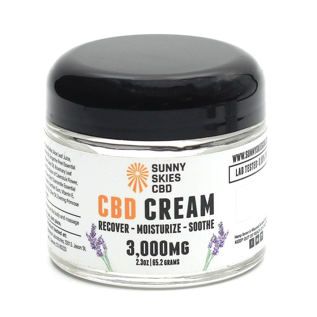 * Sunny Skies CBD OUR STONGEST CREAM - 3000mg CBD Recover Cream - 2.3oz jar